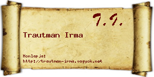 Trautman Irma névjegykártya