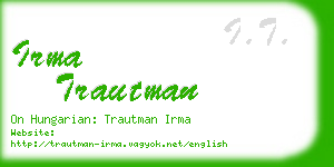 irma trautman business card